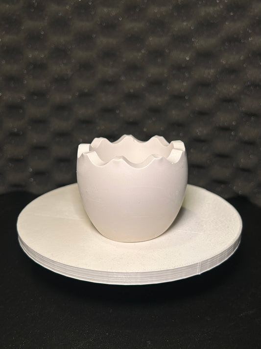 Świecznik gipsowy jajko skorupka v2