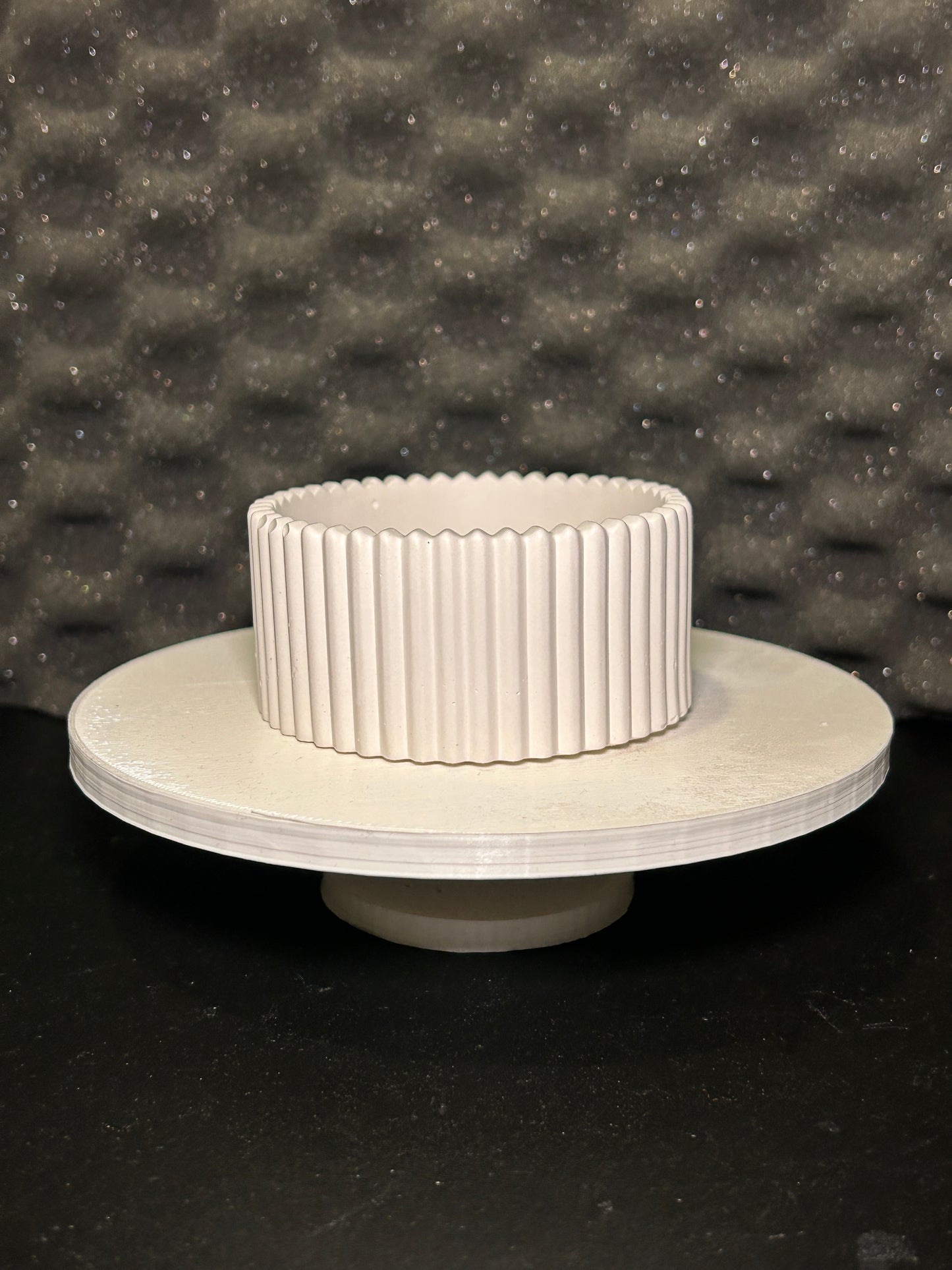 Świecznik gipsowy paskowany v2