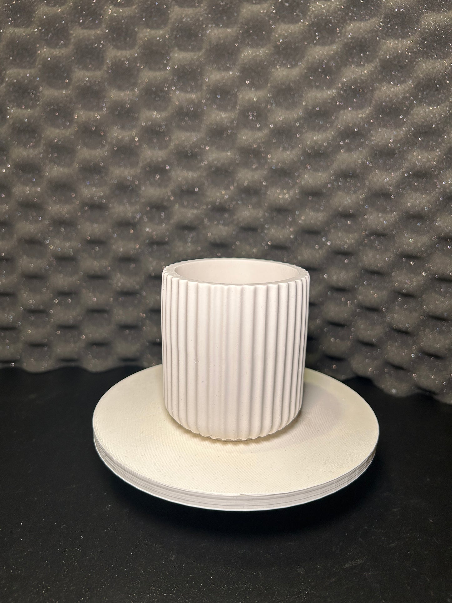 Świecznik gipsowy paskowany v1